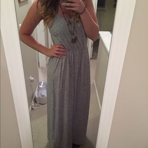 Grey spaghetti strap maxi dress