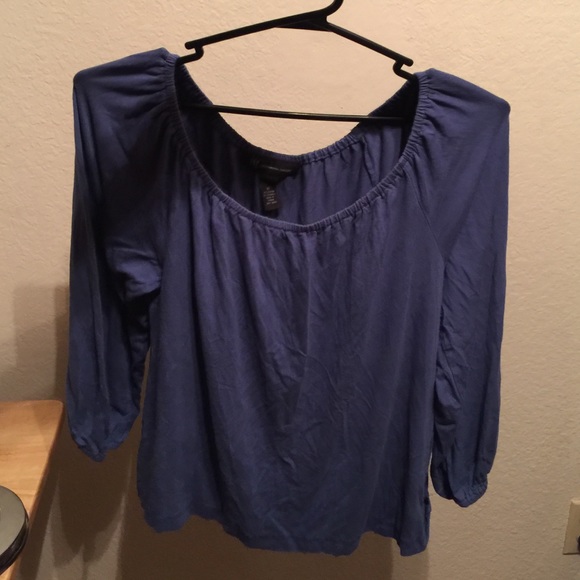 INC Off shoulder top loose Medium Blue