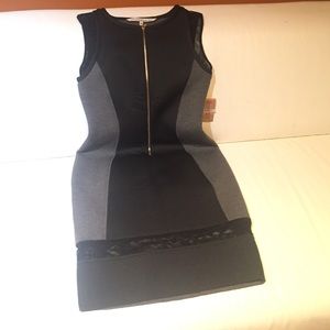 Scuba Neoprene Mix-Media Sheath Dress