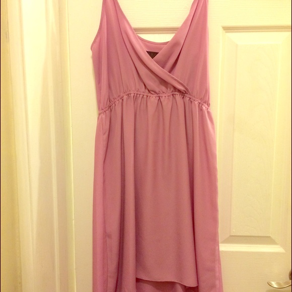 High low mauve dress