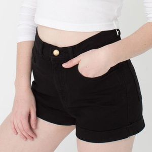 stretch bull denim high waisted shorts