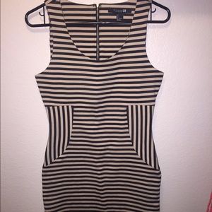 Striped short  fitted dress