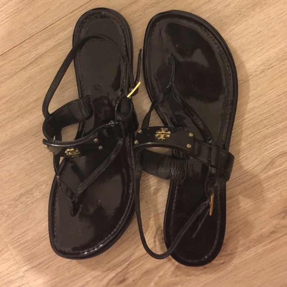 Black patent Tory Burch sandals