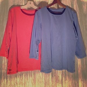 2 Chico's 3/4 length sleeve Ultimate Tee