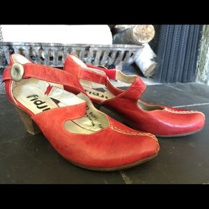 Red Fidji Heels Size 36.5 / 6.5, Worn 2x!