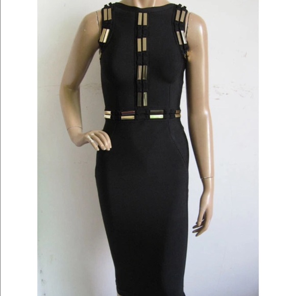 New Midi bandage dress with gold hardware - Picture 3 of 5