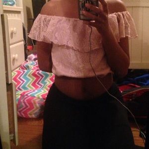 Off the shoulder charolette Russe top