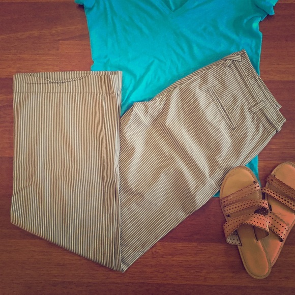 J. Crew striped wide leg pant