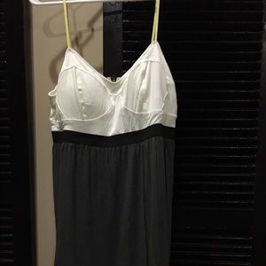 Cute knit gray and white dress yellow straps