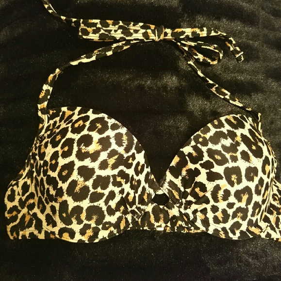 Leopard pushup bikini top