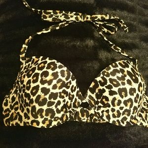 Leopard pushup bikini top