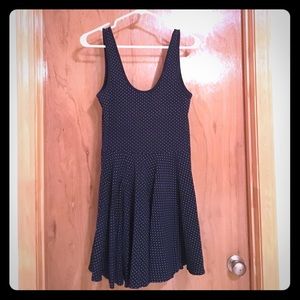 Really cute navy blue polka dot dress