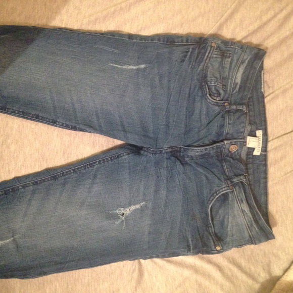 Cute denim jeans with natural rips