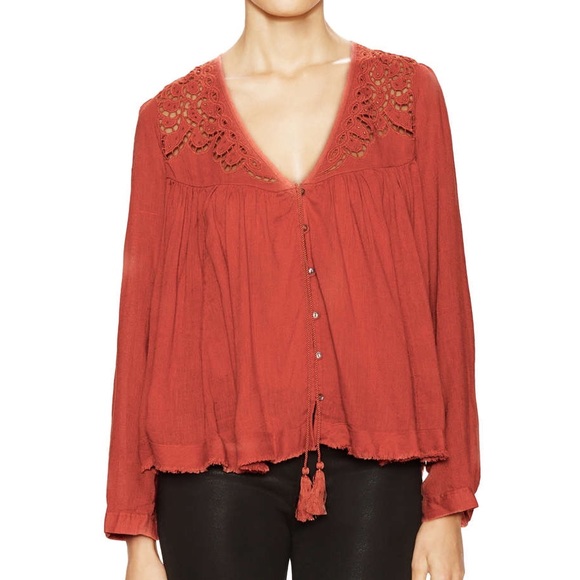 Free People Noyal Doin It Right Shirt Sz S - NWT