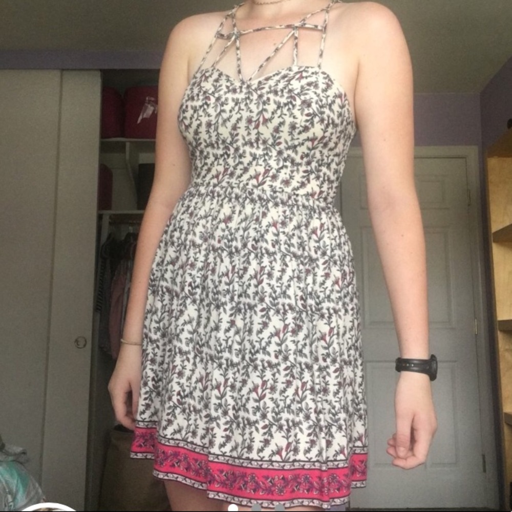 Forever 21 floral dress w/ caged straps
