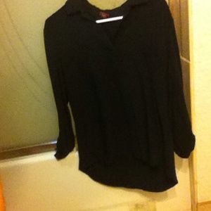 Collared black blouse
