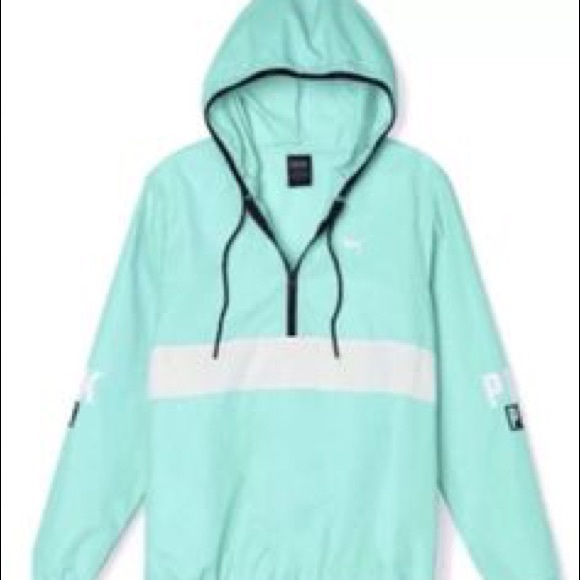 PINK VS mint anorak