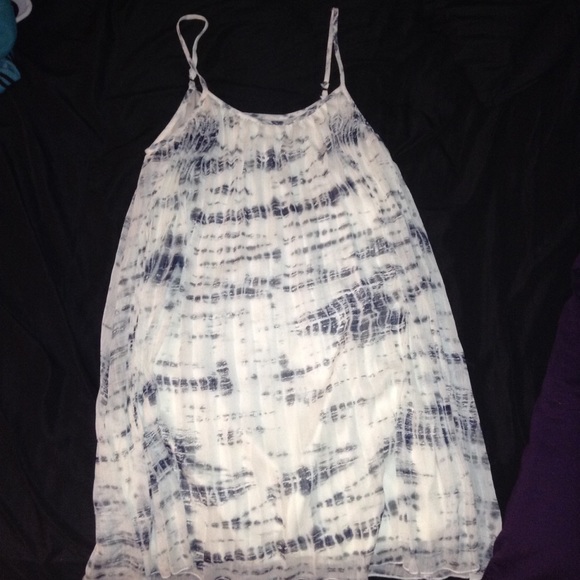 Pleated Black & White Dress