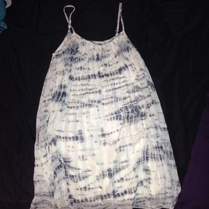 Pleated Black & White Dress