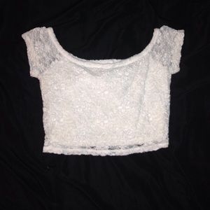 White Flower Crop-Top