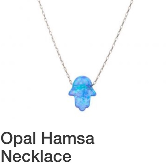 Opal Hamsa Necklace - Picture 2 of 3
