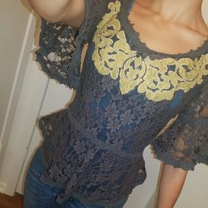 Free People XS lace top