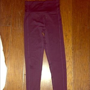 maroon workout leggings