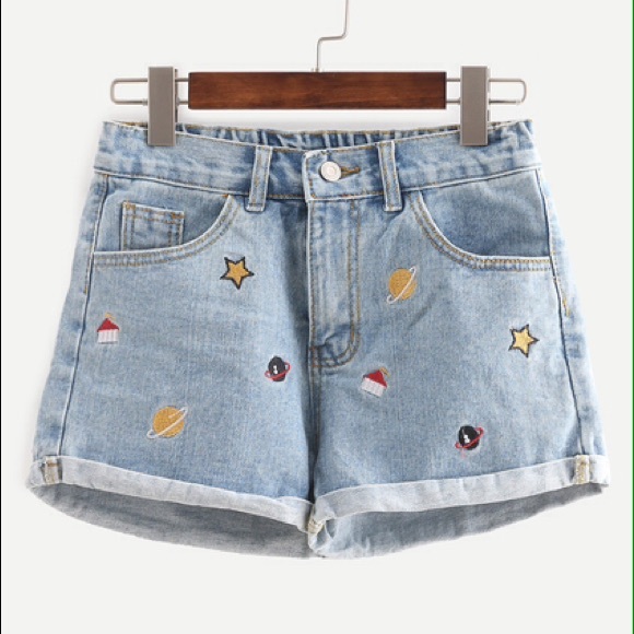 NEW Cute patchwork Denim shorts