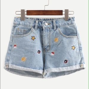 NEW Cute patchwork Denim shorts