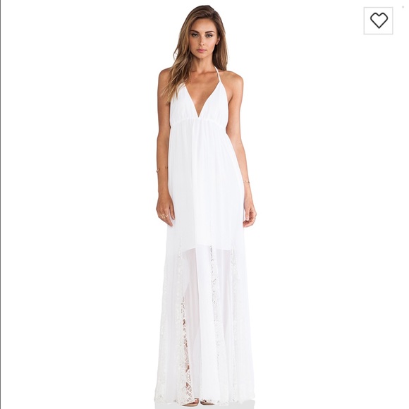 Alice + Olivia McBain Halter Maxi Dress in White
