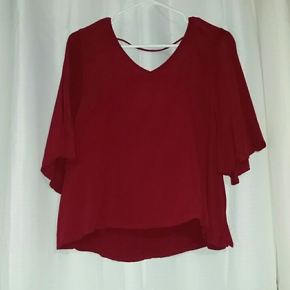 Maroon Flowy Top