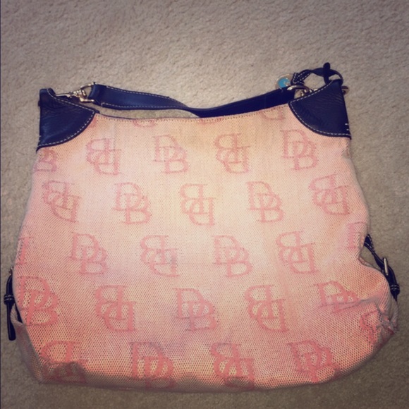 AUTHENTIC Dooney & Bourke pink /black leather hobo