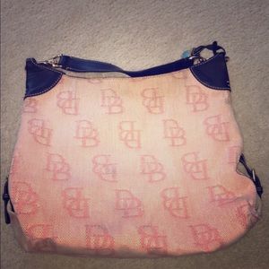AUTHENTIC Dooney & Bourke pink /black leather hobo