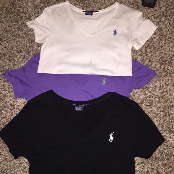 4 polo v neck shirts