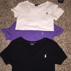 4 polo v neck shirts