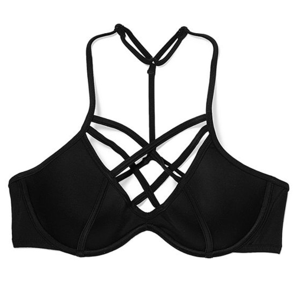 PINK Strappy Front T-Back Bikini Top - Picture 2 of 3