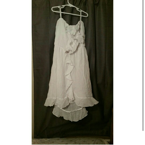 White high low halter dress