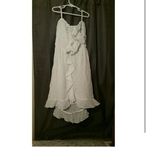 White high low halter dress