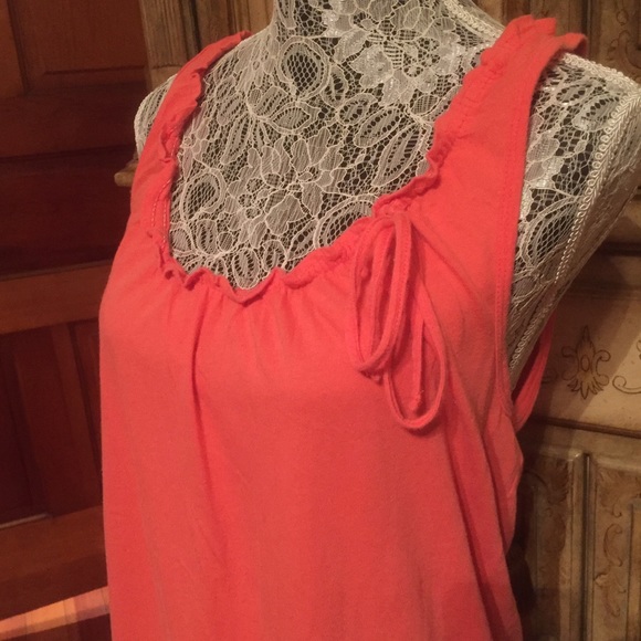 Gorgeous, LIKE NEW!! Coral CHIC Cotton Tank! Minty - Picture 2 of 4