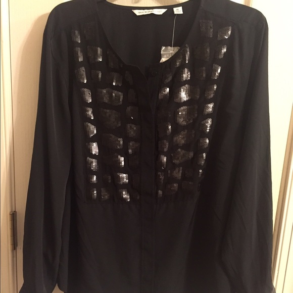Button-up blouse. Black w/ sequin. 2 items for $10