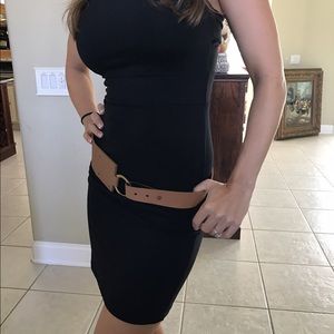 Authentic Gucci leather belt with gold buckle