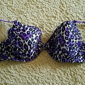 Purple Leopard Print Victoria's Secret Bra 36DD
