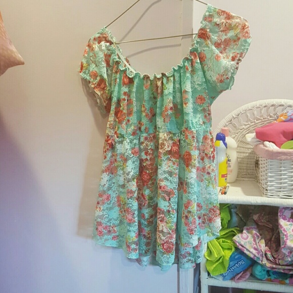 Lace floral shirt