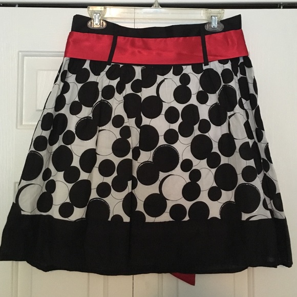 Cute polka dot skirt - Satin tie