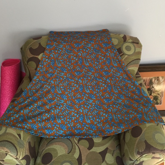LulaRoe LLR Azure Skirt Blue & Brwn Unicorn 🦄🦄 M