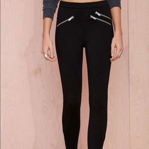 Nasty gal Moto high waisted legging zipper detail