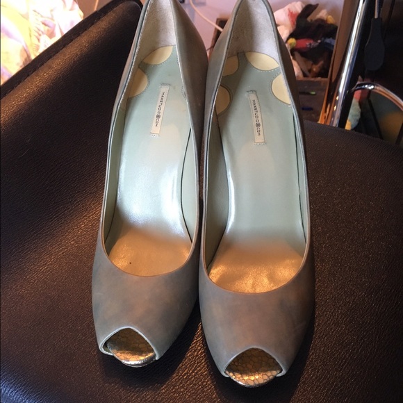 Green maxstudio peep toe pumps