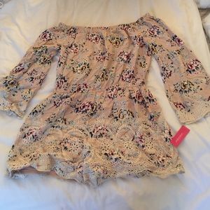 Off the Shoulder Floral Romper
