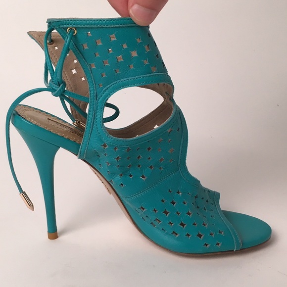 Aquazarra "sexy thing" turquoise cutout sandals - Picture 1 of 4