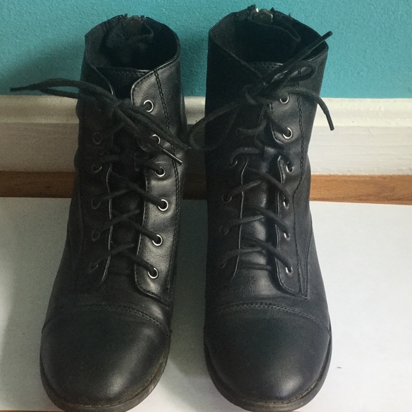 Black combat boots
